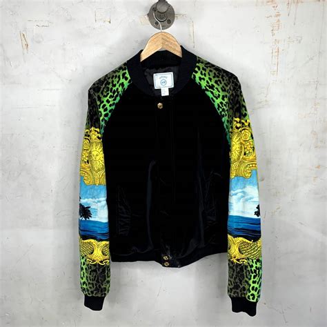 bomber versace h&m|versace suede jacket.